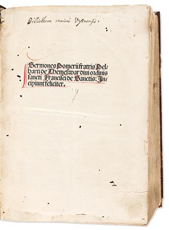 Pelbartus Ladislaus of Temesvár (1430-1504) Sermones Pomerii Fratris Pelbarti de Themeswar Divi Ordinis Sancti Francisci de Sanctis: In